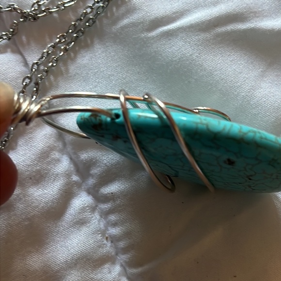 Wire art Howlite stone. - Picture 5 of 6